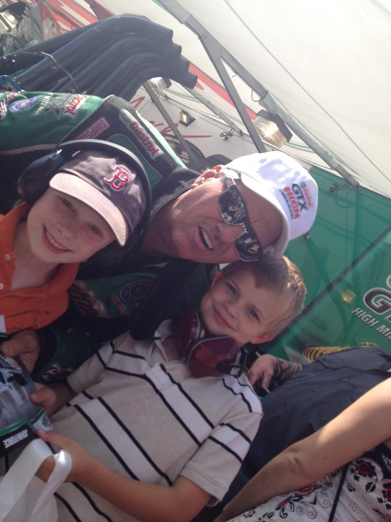 John Force with Quinn & Ethan Tesseo